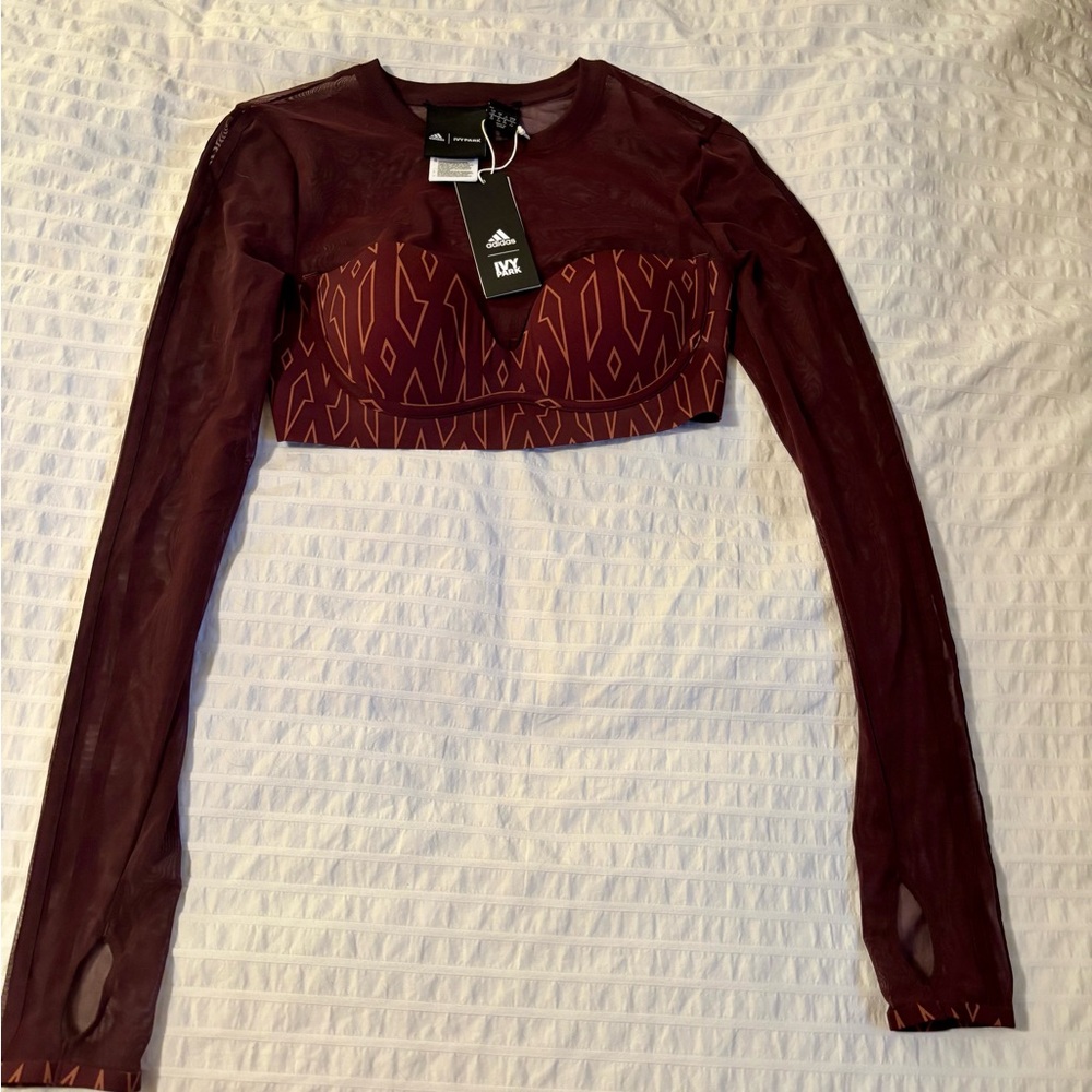 IVY PARK x Adidas Women's Burgundy Mesh Workout Top